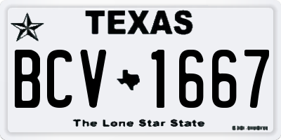 TX license plate BCV1667