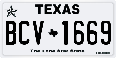TX license plate BCV1669