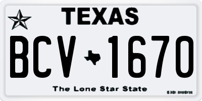 TX license plate BCV1670