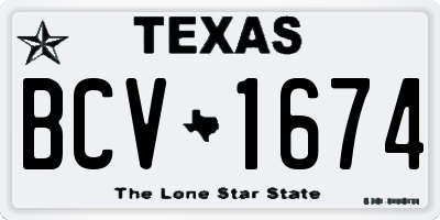 TX license plate BCV1674