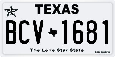 TX license plate BCV1681