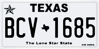 TX license plate BCV1685