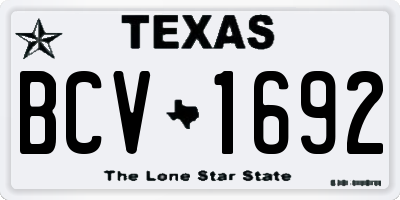 TX license plate BCV1692