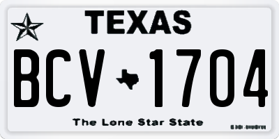 TX license plate BCV1704