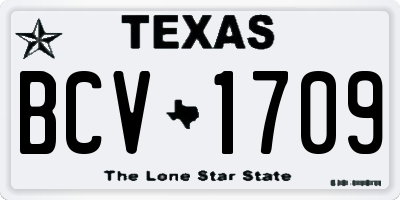 TX license plate BCV1709
