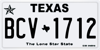 TX license plate BCV1712