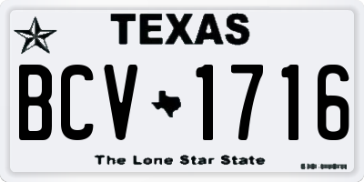 TX license plate BCV1716