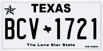 TX license plate BCV1721