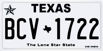 TX license plate BCV1722