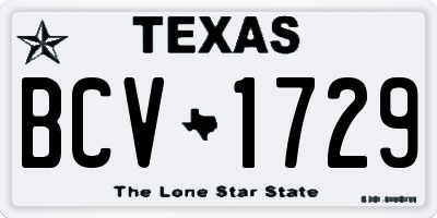 TX license plate BCV1729