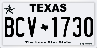TX license plate BCV1730