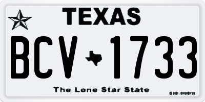 TX license plate BCV1733