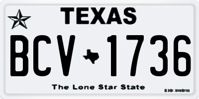 TX license plate BCV1736