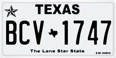 TX license plate BCV1747