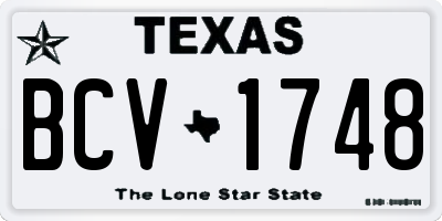 TX license plate BCV1748