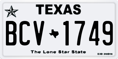TX license plate BCV1749