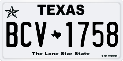 TX license plate BCV1758