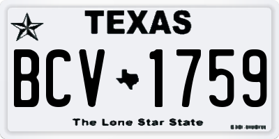 TX license plate BCV1759