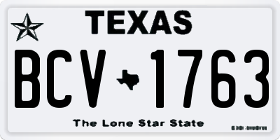TX license plate BCV1763