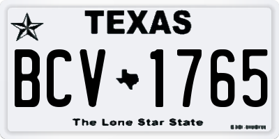 TX license plate BCV1765