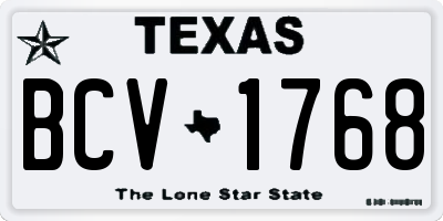 TX license plate BCV1768