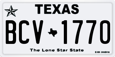 TX license plate BCV1770