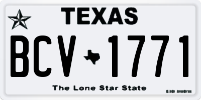 TX license plate BCV1771