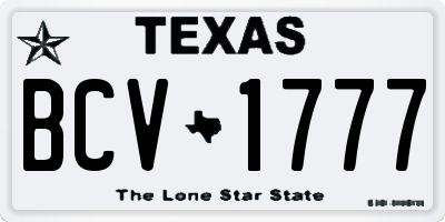 TX license plate BCV1777