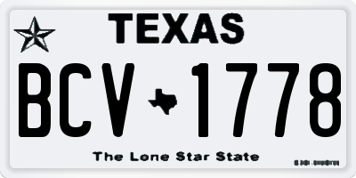 TX license plate BCV1778