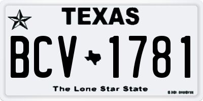 TX license plate BCV1781