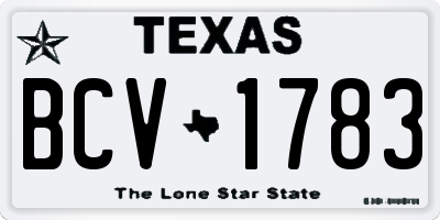 TX license plate BCV1783