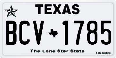 TX license plate BCV1785