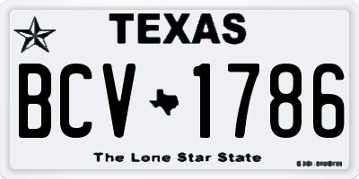 TX license plate BCV1786