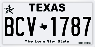 TX license plate BCV1787