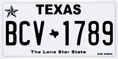 TX license plate BCV1789