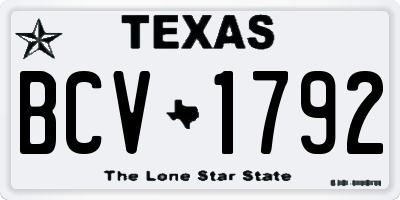 TX license plate BCV1792