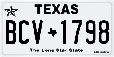 TX license plate BCV1798