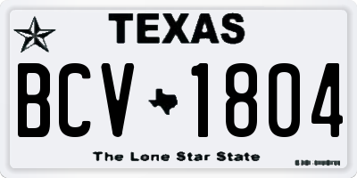 TX license plate BCV1804
