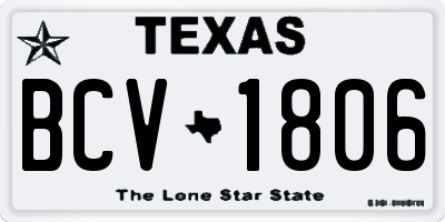 TX license plate BCV1806