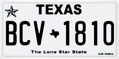 TX license plate BCV1810