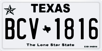 TX license plate BCV1816
