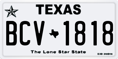 TX license plate BCV1818