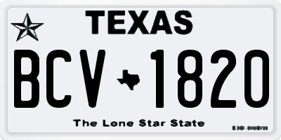TX license plate BCV1820