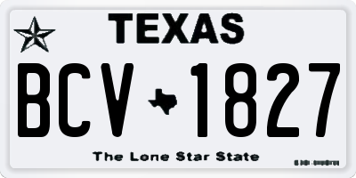 TX license plate BCV1827