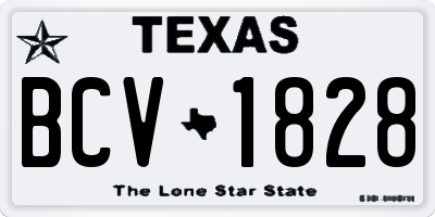 TX license plate BCV1828