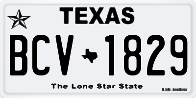 TX license plate BCV1829