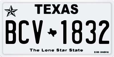 TX license plate BCV1832