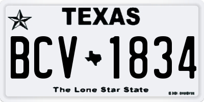 TX license plate BCV1834