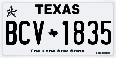 TX license plate BCV1835