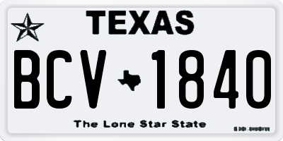 TX license plate BCV1840